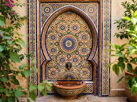 Orientalischer Brunnen mit farbenfrohem Mosaik