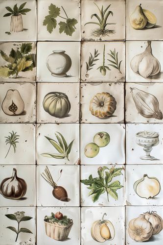 Oude witte Hollandse tegels voor aan de muur