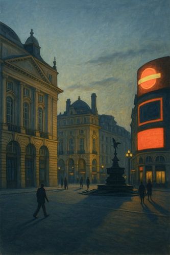 Piccadilly Circus Twilight - De Londense gloed na zonsondergang