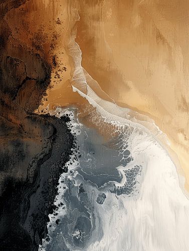 Modern en abstract landschap in aardetinten