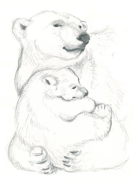 Eisbär und Junge Zeichnung von Isabelle Brent