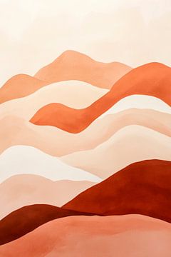Zachte heuvels in aardetinten van Poster Art Shop