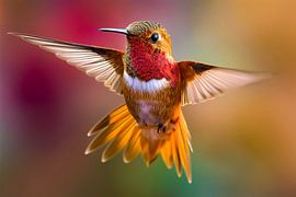 Red-backed Cinnamon Finch (Selasphorus rufus), male
