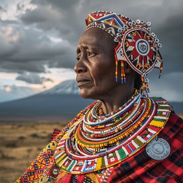 Maasai vrouw van Poster Art Shop