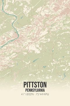 Vintage landkaart van Pittston (Pennsylvania), USA. van Rezona