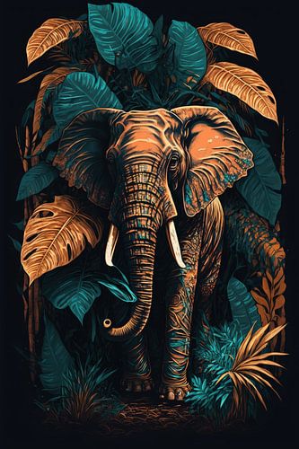 Elephant in the jungle by Felix Brönnimann