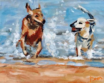 Dog fun by the sea by Mieke Daenen