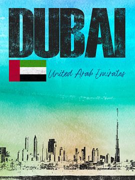Dubai Verenigde Arabische Emiraten van Printed Artings