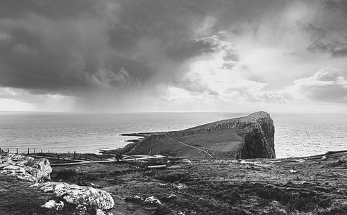 Neist Point in Groot-Brittannië. Panorama Cliffs in Schotland. Isle of Skye Idylle en rust