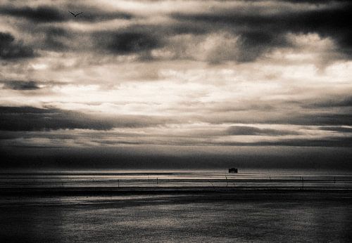 Bewölkter Himmel Wattenmeer