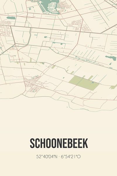 Vintage map of Schoonebeek (Drenthe) by Prints of Place