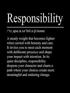 Definitie van verantwoordelijkheid - Zwart van WordsThatInspire