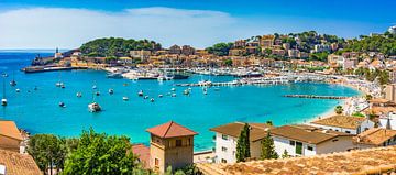 Port de Soller, Panoramisch uitzicht op het eiland Mallorca van Alex Winter
