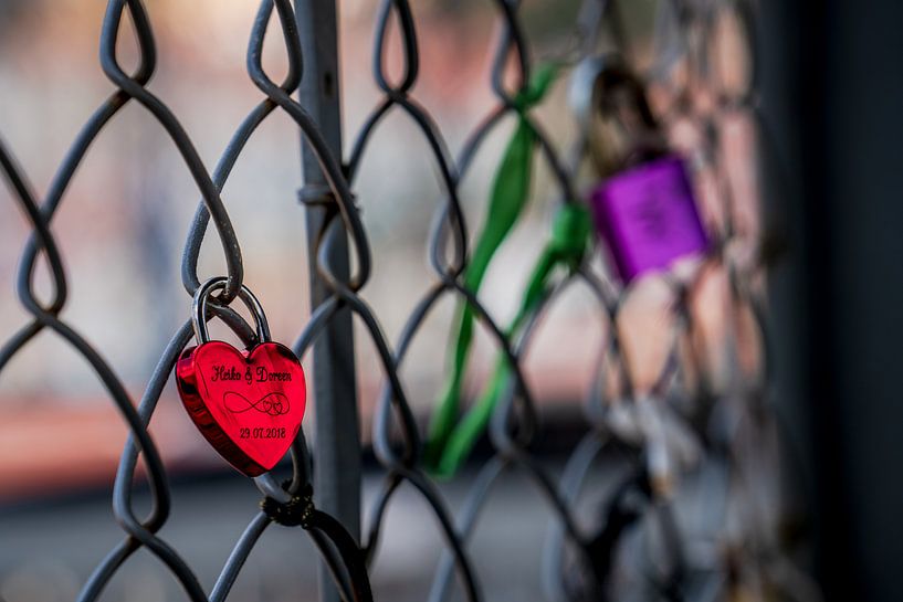 Sweethearts Locked To A Fence von Urban Photo Lab