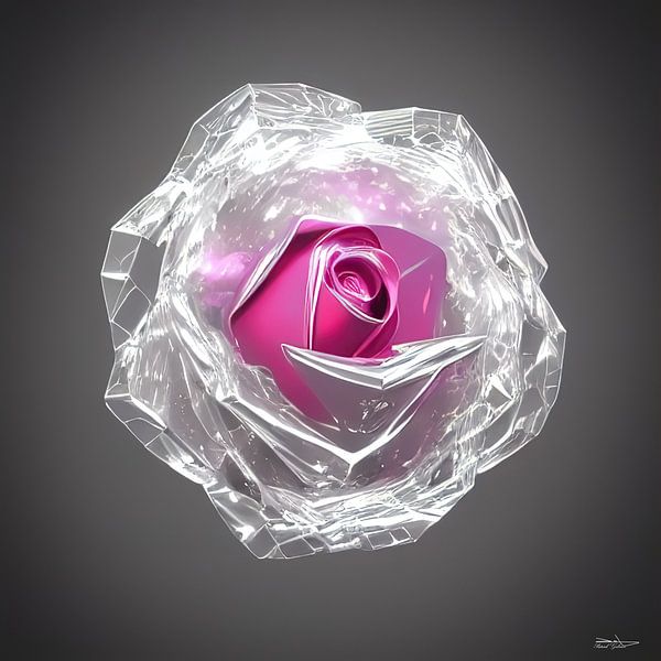Rose in Kristall von Gelissen Artworks