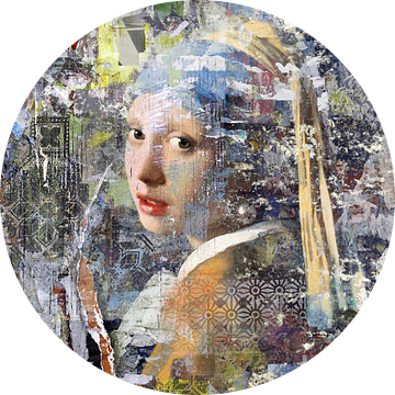 collage meisje met de parel