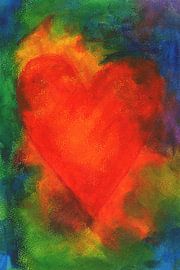 Abstraktes orangefarbenes Herz 2