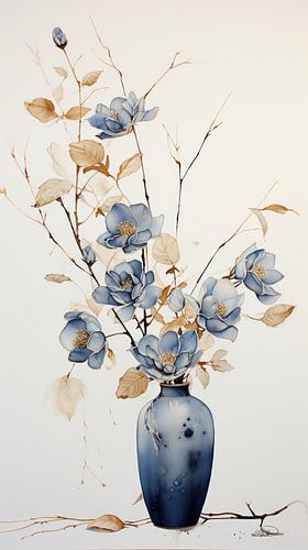 gedroogde bloemen in een Kintsugi vaas