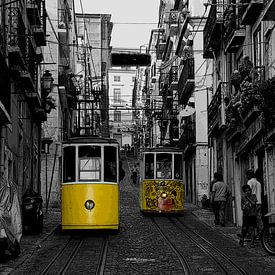 De beroemde trams in Lissabon van Danielle van Leeuwaarden