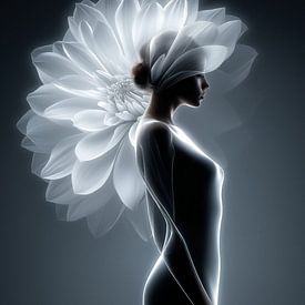 Woman with dahlia by ARTemberaubend