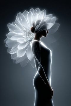 Vrouw met dahlia van ARTemberaubend