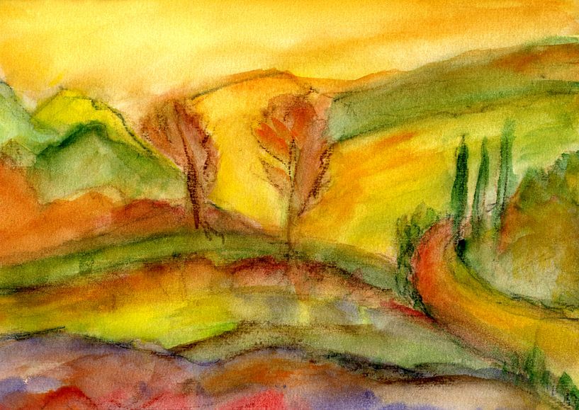 Impressie van een landschap 2 van Claudia Gründler