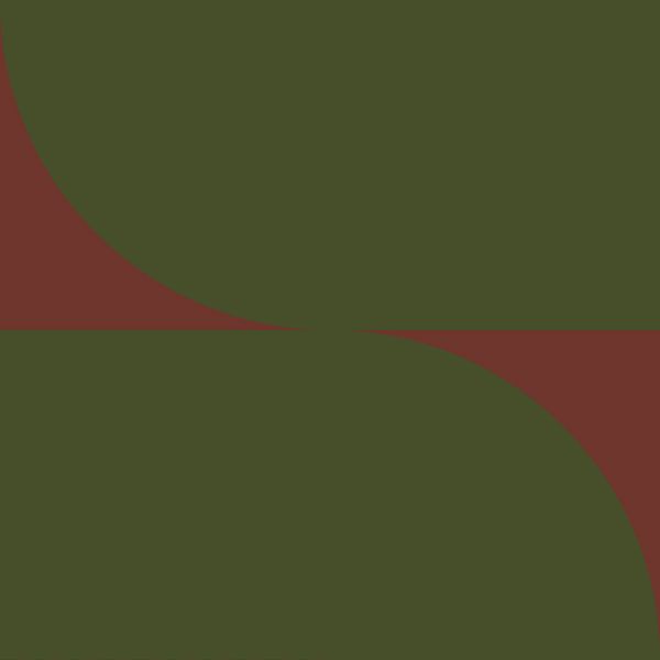 70s Retro formes abstraites multicolores en vert et marron II par Dina Dankers