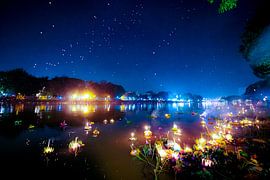Loy Krathong en Yee Peng in Chiang Mai