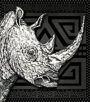 Pentekening Neushoorn
