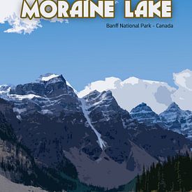 Vieille affiche, Moraine Lake, Canada sur Discover Dutch Nature