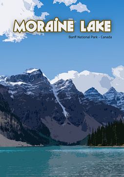 Vintage poster, Moraine Lake, Canada van Discover Dutch Nature