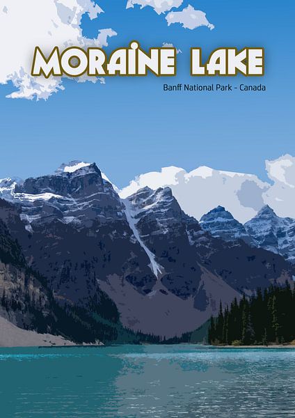 Vieille affiche, Moraine Lake, Canada par Discover Dutch Nature