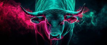 Futuristischer Stier mit Lichtspiel von Poster Art Shop