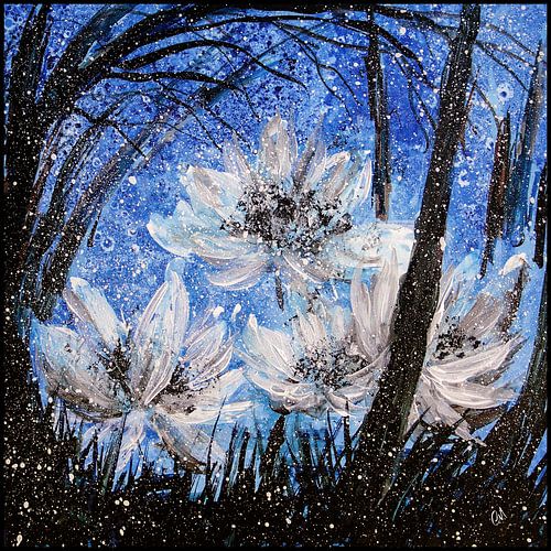 Bloemenschilderij - Rozen Nimf
