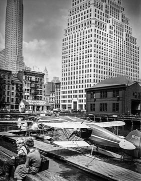 Historisch New York: Downtown Skyport, Pier 11, East River, Manhattan, 1936. van Christian Müringer