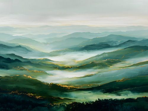 Paysage de montagnes verdoyantes