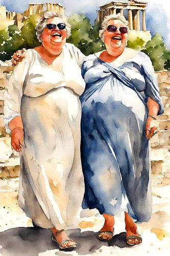 2 gezellige dames in Griekenland