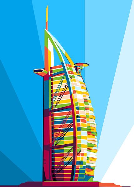 Burj Al-Arab dans l&#039;illustration WPAP par Lintang Wicaksono