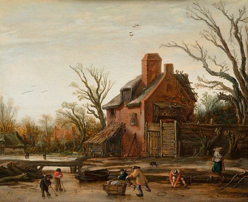 Winterlandschap met boerderij, Esaias van de Velde