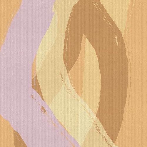 Abstract painting in soft retro colors on paper texture