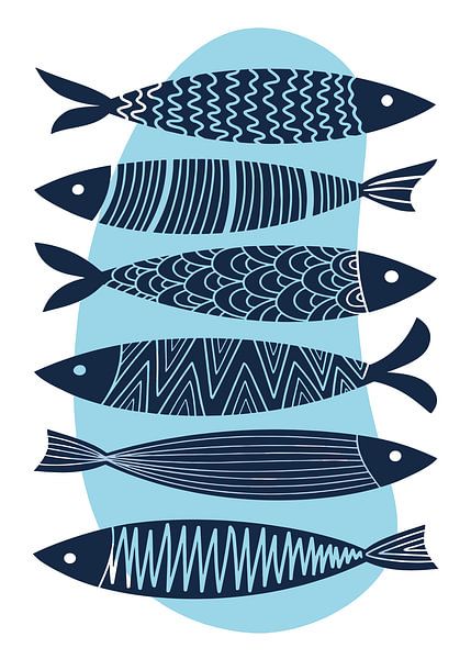 Decorative Fish Row by Art Kingdom