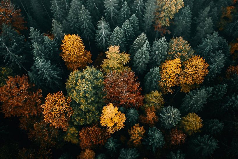Romantischer Herbstwald von fernlichtsicht