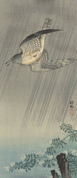 Kuckuck im Sturm von Ohara Koson von Gave Meesters