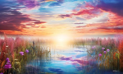 landschapje met zachte kleuren