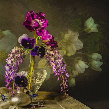 Stilleven met Bloemen 1 in Digital Art van Alie Ekkelenkamp