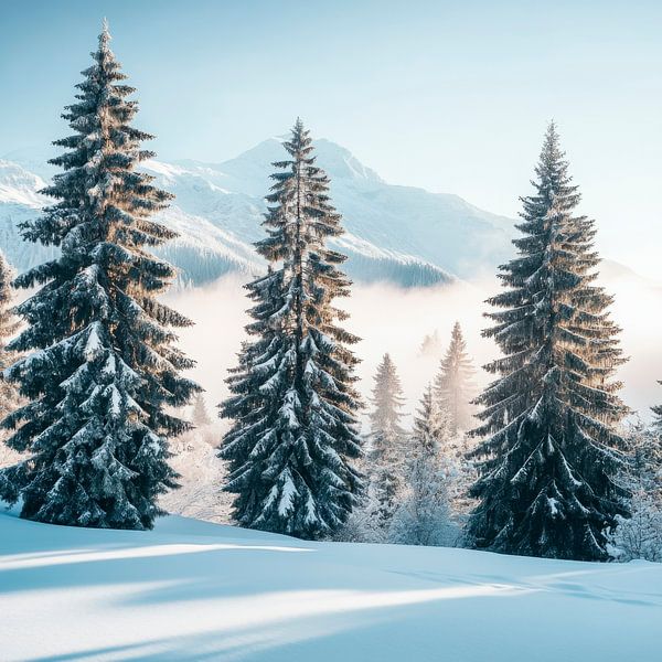Winter forest snow by Poster Art Shop