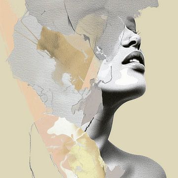 Portrait van een vrouw: Helderheid Gevonden in Abstractie van Color Square