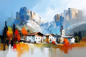 Dorf in den Dolomiten