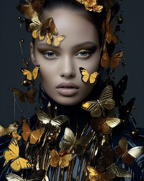 Portrait &quot;Butterflies instead&quot; by Carla Van Iersel