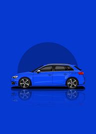 Kunstwagen Audi RS3 blau von D.Crativeart